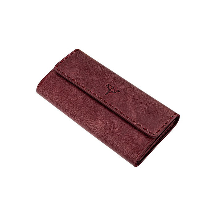 Zoozie Bags Cartera de Piel Auténtica para Mujer en Rojo Clarete, Elegante y Sofisticada, 19x10x2 cm